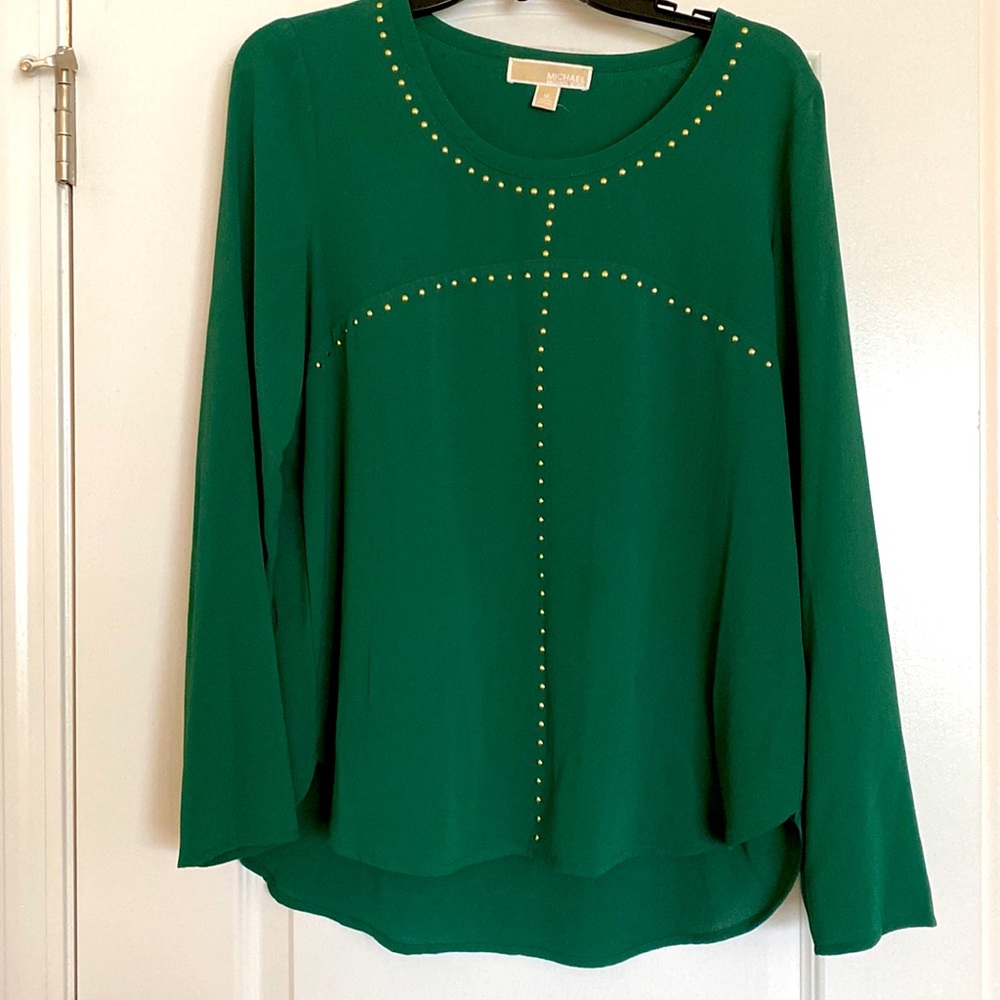 Michael Kors 💚💛 size medium green blouse